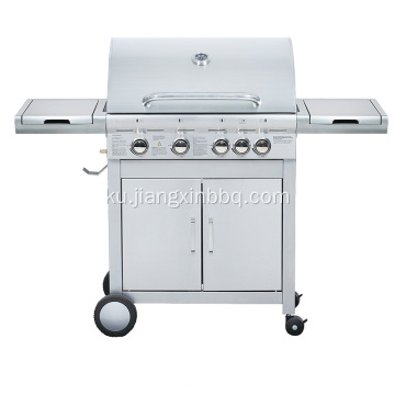 4 Burners Stainless Steel Double Layer Grill gazê